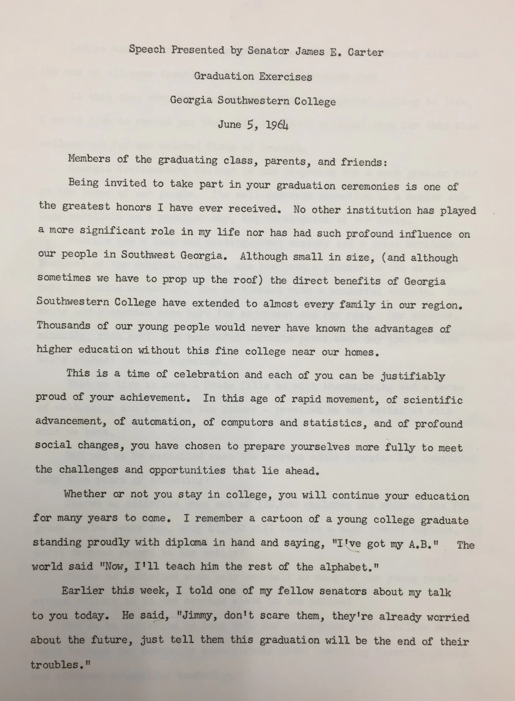 Carter's 1963 Speech