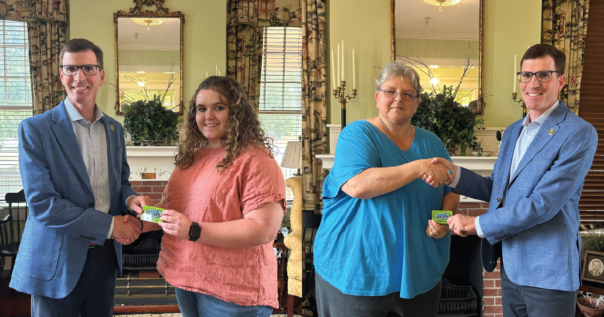 Jazymn Fine and Linda White Receive Gas Cards